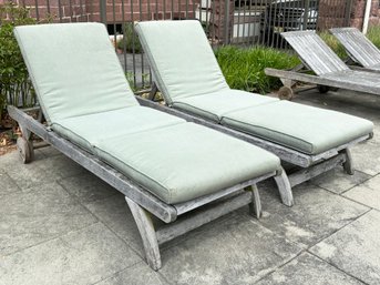 A Pair Of Teak Lounge Chairs By Kingsley-Bate (Cushions Included) 2nd Of 3 Sets