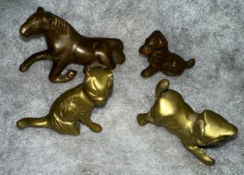 Heavy Antique Brass Animal Figurines