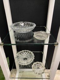Grouping Of 4 Vintage Glass/crystal Ashtrays