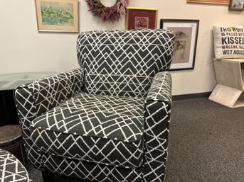 Dark Gray And White Accent Chair