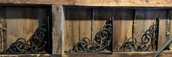 SIX WROUGHT IRON SHELF BRACKETS