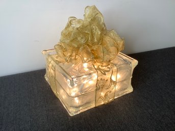 Lighted Glass Present Box Decor