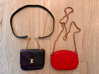 Vintage Paloma Picasso Leather Shoulder Bag & Jay Herbert Quilted Red Leather Purse