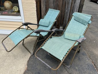 Pair Of Zero-Gravity Patio Recliners