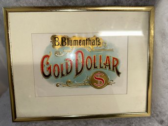 B. Blumenthal Gold Dollar Framed