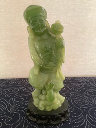 Jade Green Resin Statue Of An Old Man