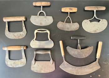 Collection Of Antique Wishbone Blade Food Choppers Including From CW Dunlap, New York