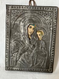 Antique RUSSIAN ORTHODOX ICON- The Madonna And Infant Jesus