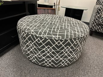 Gray And White Large Ottoman