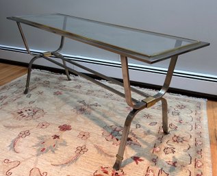 Design Institute Of America - Glass Table With Gold Accents