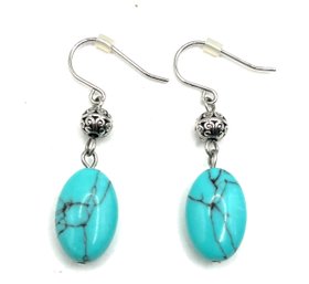 Beautiful Turquoise Color Beaded Dangle Earrings