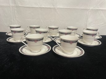 Noritake Ivory China Etienne Tea Cups & Saucers