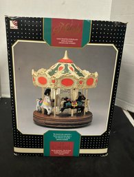 New Unopened In Box  Melody Motion Hand Painted Porcelain Crown & Horses/The Carousel Musical Tune. GS/D1