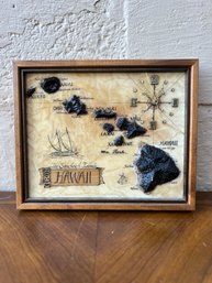 Hawaiian Islands, 3D Terrain Rustic Clock