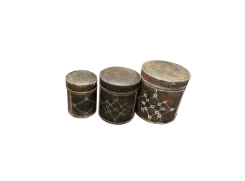 Set Of Three Leather Boxes