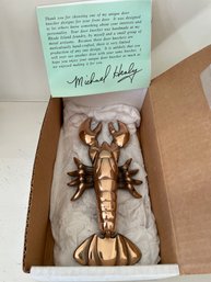 New In Box, Michael Healy Brass Lobster Door Knocker.