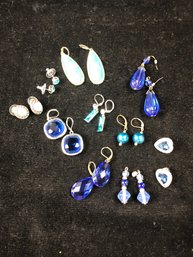 Blue Gem Earrings