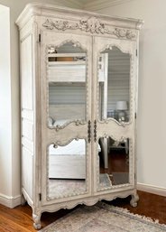 A Magnificent French Provincial Mirrored Armoire In Bleched Oak By Restoration Hardware Baby & Child