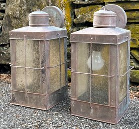 A Pair Of Copper Lantern Sconces