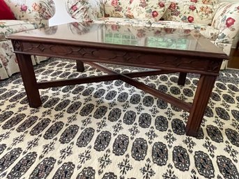 Solid Wood And Glass Coffee Table