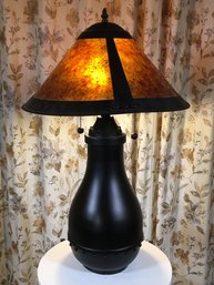 Beautiful Vintage Style DIRK VAN ERP Mission Style Table Lamp - Copper Finish On Base - VERY Expensive Look !