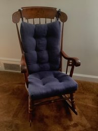 Rocking Armchair With Blue Cushion