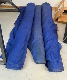 Blue Color Burlap Rolls - Hand Made Three Long And Large Thread Rolls.