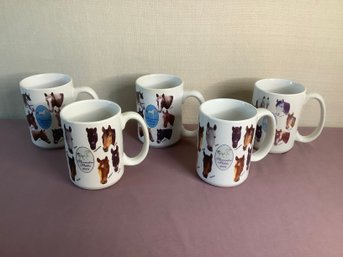 Shoemaker Stables Horse Mugs Lot Set Of 5