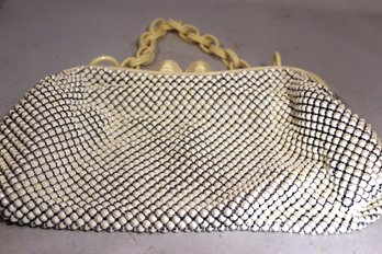 1950s Whiting And Davis Painted Mesh And Plastic Framed Purse