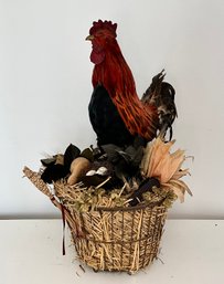 Beautiful Decorative Wire Basket With Rooster