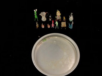Glass Figurines And Tray