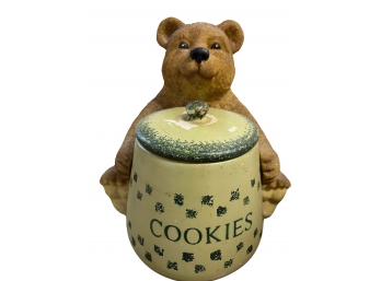 Vintage Ceramic / Stoneware Cookie Jar And Bear