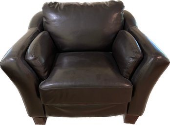 Bonded Leather Lounge Chair With Flared Arms  (1 Of 2)