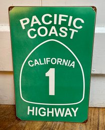 Fun 'PACIFIC COAST HIGHWAY - CALIFORNIA 1' Metal Sign