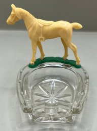 Vintage Horse Glass Ashtray