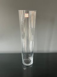 Large Pologne Hand Made Crystal Vase