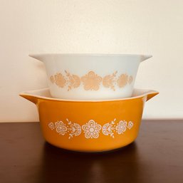 Vintage Pyrex Butterfly Gold Set Of Round Cinderella Casserole Cookware