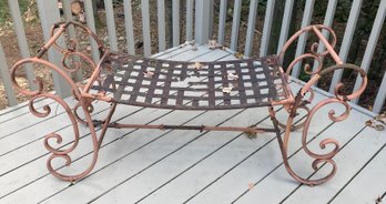 Vintage Iron Scroll Bench