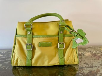 Un Apres-Midi De Chien PARIS Nylon Lime & Chartreuse Top Handle Handbag