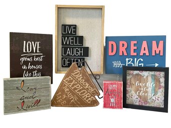 Dream BIG! Collection Of 7 Positive Living Wall Hangings. Live Your Best Life! Various Sizes & Styles