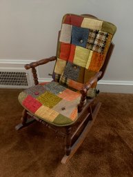 Childrens Rocking Armchair With Patchwork Cushions