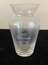 Glass Engraved Vase