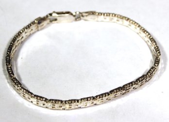 Vintage 1980s Sterling Silver Italian Fancy Link Bracelet 7' Long