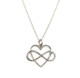 Vintage Italian Sterling Silver Chain With Infinity Heart Pendant