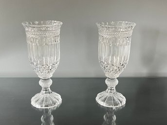 Pair Of Large Crystal Vases