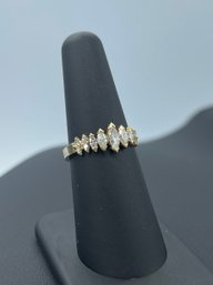 Marquise & Round Multi Diamond Waterfall Band In 14k Yellow Gold Size 6 1/2