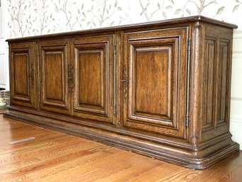 A Vintage French Provincial Fruitwood Credenza With Hutch Top By Henredon