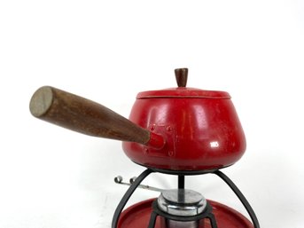 Vintage Shachi Red Enamel Fondue Pot