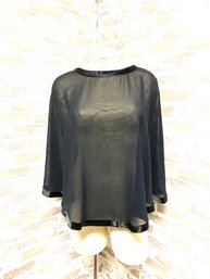 La Nuit Evening Collection Sheer Capelet Blouse - Orig $70.00 New With Tags