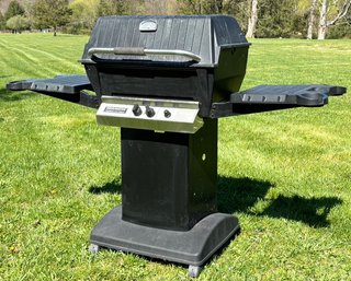 A Cast Iron Broilmaster Premium Propane Grill - Lava Rocks For Even Heat